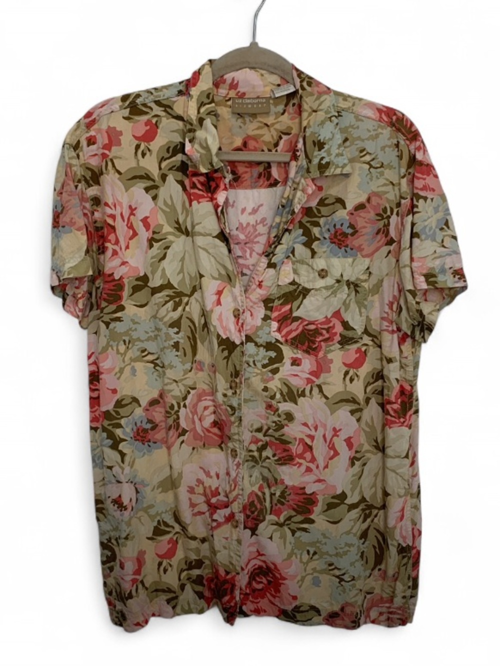 Y2K Liz Claiborne Liz Wear Floral Short-Sleeve Button-Down Shirt